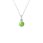 PERLINEA Collier Perle de Culture d'Eau Douce Diamètre 6-7 mm Vert Tonic - Argent 925 Millièmes