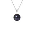 PERLINEA Collier Perle de Culture d'Eau Douce Diamètre 9-10 mm Black Tahiti - Argent 925 Millièmes