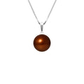 PERLINEA Collier Perle de Culture d'Eau Douce Diamètre 9-10 mm Chocolat - Argent 925 Millièmes