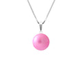 PERLINEA Collier Perle de Culture d'Eau Douce Diamètre 9-10 mm Rose Fuchsia - Argent 925 Millièmes