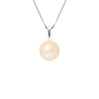 PERLINEA Collier Perle de Culture d'Eau Douce Diamètre 9-10 mm Rose - Argent 925 Millièmes