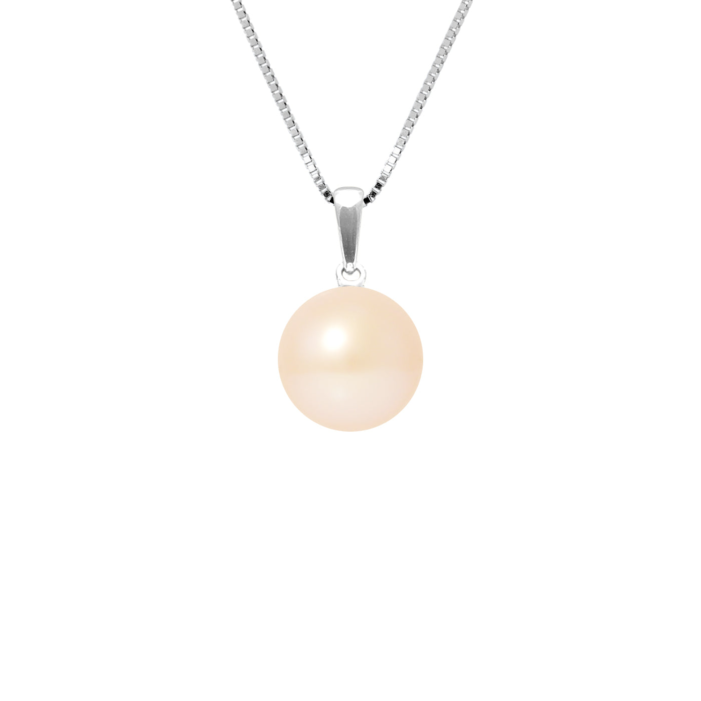 PERLINEA Collier Perle de Culture d'Eau Douce Diamètre 9-10 mm Rose - Argent 925 Millièmes
