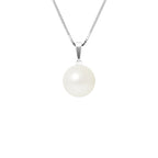 PERLINEA Collier Perle de Culture d'Eau Douce Diamètre 9-10 mm Blanche - Argent 925 Millièmes