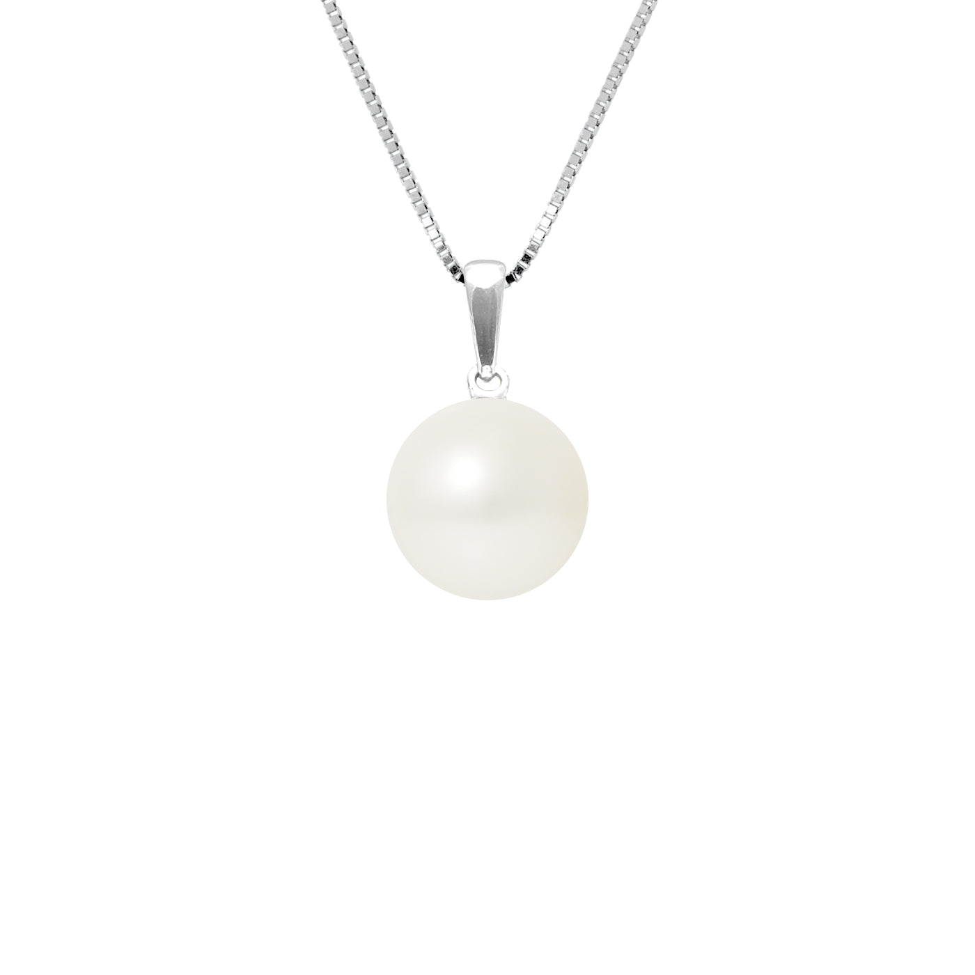 PERLINEA Collier Perle de Culture d'Eau Douce Diamètre 9-10 mm Blanche - Argent 925 Millièmes