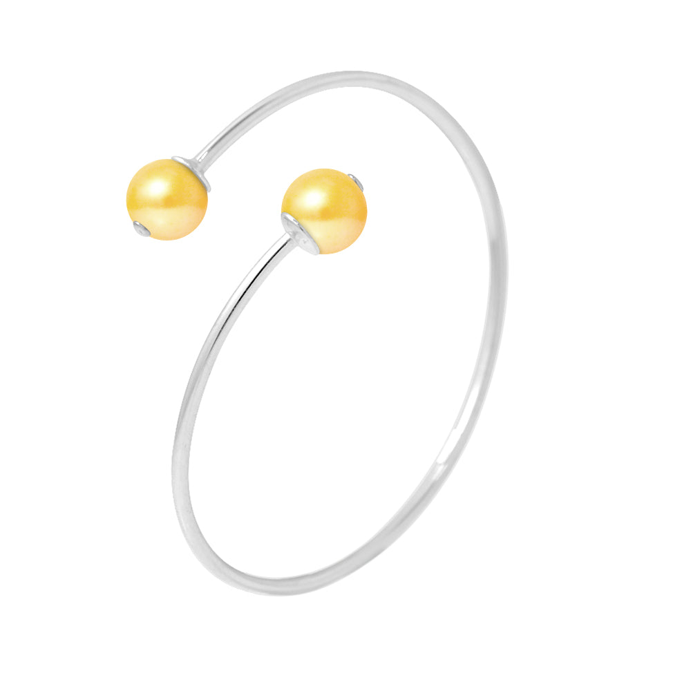 PERLINEA Bracelet Perles de Culture d'Eau Douce Diamètre 9-10 mm Gold - Argent 925 Millièmes