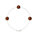 PERLINEA Bracelet Perles de Culture d'Eau Douce Diamètre 7-8 mm Chocolat - Argent 925 Millièmes