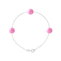 PERLINEA Bracelet Perles de Culture d'Eau Douce Diamètre 7-8 mm Rose Fuchsia - Argent 925 Millièmes
