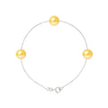 PERLINEA Bracelet Perles de Culture d'Eau Douce Diamètre 7-8 mm Gold - Argent 925 Millièmes