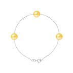PERLINEA Bracelet Perles de Culture d'Eau Douce Diamètre 7-8 mm Gold - Argent 925 Millièmes