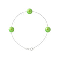 PERLINEA Bracelet Perles de Culture d'Eau Douce Diamètre 7-8 mm Vert Tonic - Argent 925 Millièmes