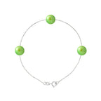 PERLINEA Bracelet Perles de Culture d'Eau Douce Diamètre 7-8 mm Vert Tonic - Argent 925 Millièmes