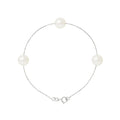 PERLINEA Bracelet Perles de Culture d'Eau Douce Diamètre 7-8 mm Blanches - Argent 925 Millièmes