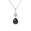 PERLINEA Collier Perle de Culture d'Eau Douce Diamètre 8-9 mm Black Tahiti - Argent 925 Millièmes