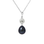 PERLINEA Collier Perle de Culture d'Eau Douce Diamètre 8-9 mm Black Tahiti - Argent 925 Millièmes