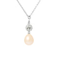 PERLINEA Collier Perle de Culture d'Eau Douce Diamètre 8-9 mm Rose - Argent 925 Millièmes