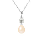 PERLINEA Collier Perle de Culture d'Eau Douce Diamètre 8-9 mm Rose - Argent 925 Millièmes