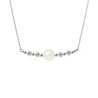 PERLINEA Collier Perle de Culture d'Eau Douce Diamètre 9-10 mm Blanche - Argent 925 Millièmes