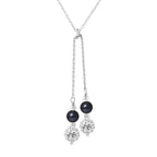 PERLINEA Collier DUO Perles de Culture d'Eau Douce Diamètre 5-6 mm Black Tahiti - Argent 925 Millièmes