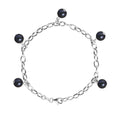 PERLINEA Bracelet Perles de Culture d'Eau Douce Diamètre 7-8 mm Black Tahiti - Argent 925 Millièmes