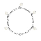 PERLINEA Bracelet Perles de Culture d'Eau Douce Diamètre 7-8 mm Blanches - Argent 925 Millièmes