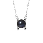 PERLINEA Collier Perle de Culture d'Eau Douce  Black Tahiti - Argent 925 Millièmes