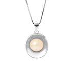 PERLINEA Collier Moon Perle de Culture d'Eau Douce Diamètre 9-10 mm Rose - Argent 925 Millièmes