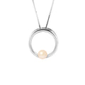 PERLINEA Collier Circle Perle de Culture d'Eau Douce Diamètre 6-7 mm  Rose - Argent 925 Millièmes