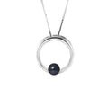PERLINEA Collier Circle Perle de Culture d'Eau Douce Diamètre 6-7  mm  Black Tahiti - Argent 925 Millièmes