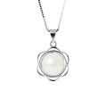 PERLINEA Collier Fleur Perle de Culture d'Eau Douce Bouton 8-9 mm - Argent 925 Millièmes