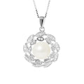 PERLINEA Collier Corolle Perle de Culture d'Eau Douce Bouton 8-9 mm Blanche - Argent 925 Millièmes