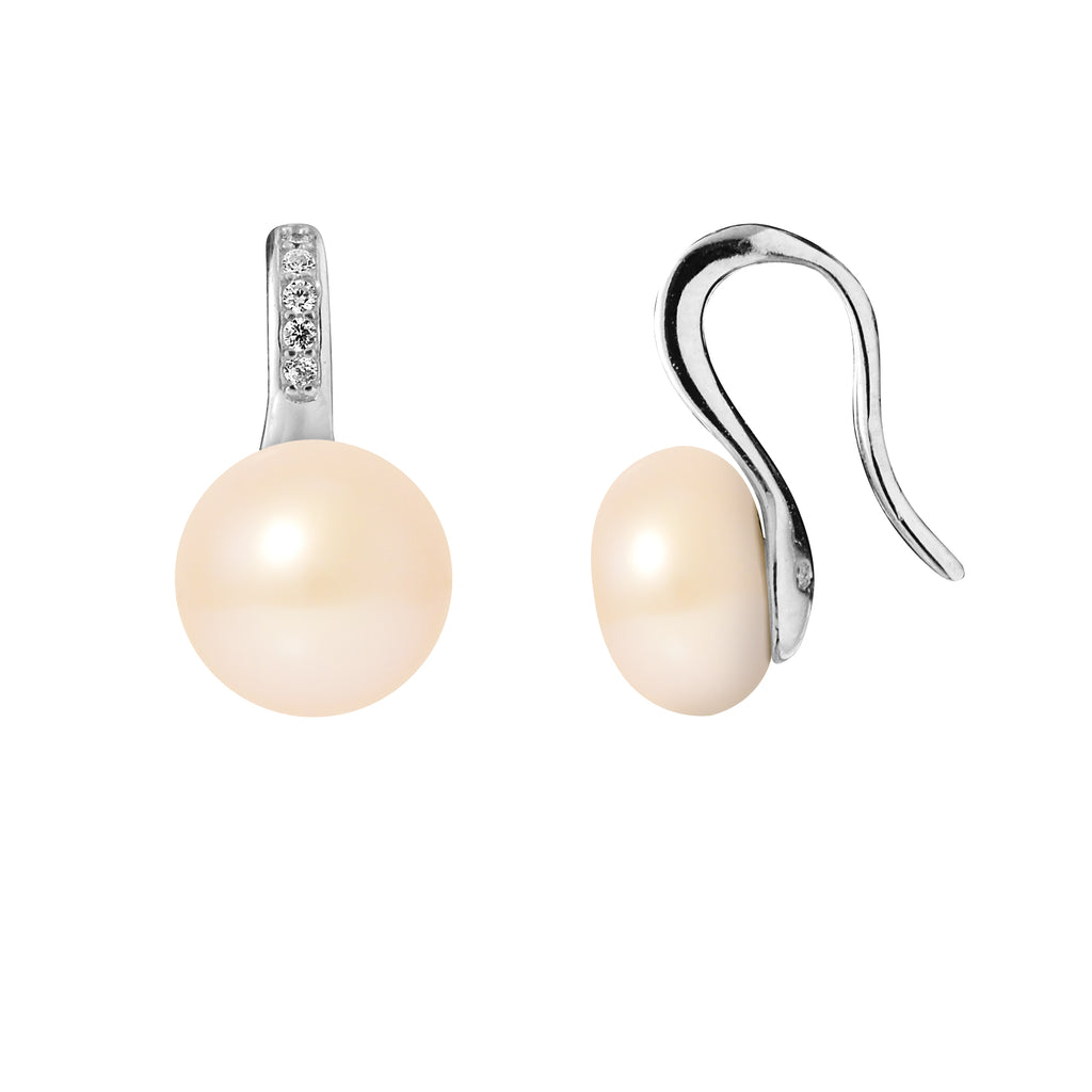 PERLINEA Boucles d'Oreilles Joaillerie Perles de Culture Roses - Argent 925 Millièmes
