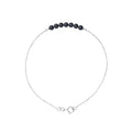 PERLINEA Bracelet Perles de Culture d'Eau Douce  Diamètre 3-4 mm Black Tahiti - Or Blanc