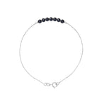 PERLINEA Bracelet Perles de Culture d'Eau Douce  Diamètre 3-4 mm Black Tahiti - Or Blanc