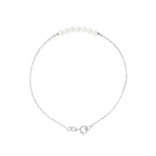 PERLINEA Bracelet Perles de Culture d'Eau Douce Diamètre 3-4 mm Blanches - Or Blanc