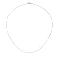 PERLINEA Collier Perles de Culture d'Eau Douce Diamètre 3-4 mm Blanches - Or Blanc