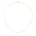 PERLINEA Collier Perles de Culture d'Eau Douce  Diamètre 3-4 mm Blanches - Or Jaune
