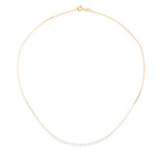 PERLINEA Collier Perles de Culture d'Eau Douce  Diamètre 3-4 mm Blanches - Or Jaune