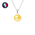 PERLINEA Pendentif Perle de Culture d'Eau Douce Diamètre 9-10 mm Gold - Or Blanc