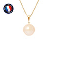 PERLINEA Pendentif Perle de Culture d'Eau Douce Bouton Diamètre 9-10 mm Rose - Or Jaune