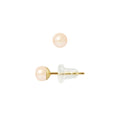 PERLINEA Boucles d'Oreilles Perles de Culture d'Eau Douce Bouton Diamètre 4-5 mm Roses - Or Jaune
