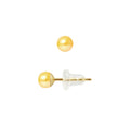 PERLINEA Boucles d'Oreilles Perles de Culture d'Eau Douce Bouton Diamètre 4-5 mm Gold - Or Jaune