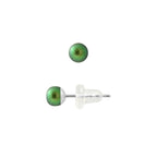 PERLINEA Boucles d'Oreilles Perles de Culture Bouton Diamètre 4-5 mm Vert Intense - Or Blanc