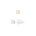 PERLINEA Boucles d'Oreilles Perles de Culture Bouton Diamètre 4-5 mm Roses - Or Blanc