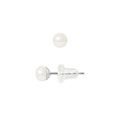 PERLINEA Boucles d'Oreilles Perles de Culture Bouton Diamètre 4-5 mm Blanches - Or Blanc