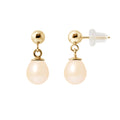 PERLINEA Boucles d'Oreilles Perles de Culture Poire Diamètre 6-7 mm Blanches - Or Jaune