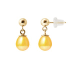 PERLINEA Boucles d'Oreilles Perles de Culture Poire Diamètre 6-7 mm Gold - Or Jaune
