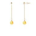 PERLINEA Boucles d'Oreille Perles de Culture Poire Diamètre 7-8 mm Gold - Or Jaune