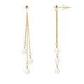 PERLINEA Boucles d'Oreilles Perles de Culture Poire Diamètre 5-6 mm Blanches - Or Jaune