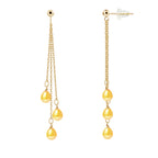 PERLINEA Boucles d'Oreilles Perles de Culture Poire Diamètre 5-6 mm Gold - Or Jaune