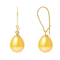 PERLINEA Boucles d'Oreilles Perles de Culture Poire Diamètre 9-10  mm Gold - Or Jaune
